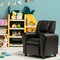 Brown PU Leather Kids Recliner Sofa Chair with Cup Holder and Footrest Perfect for Kids Living Room